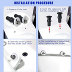 4 Pack Universal Toilet Seat Bolts and Hinge Screws, Top Mounting Fixings Kit with Expanding Rubber Top Nuts, Replacement Screws for 14-16mm Hole Toilet Seat Repair