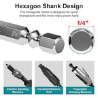 10Pcs 1/4'' Shank Double Cut Burr Set, Carbide Rotary Files Bits for Die Grinder Metal Wood Concrete Plastic Grinding Carving Engraving Drilling Polishing Cutting