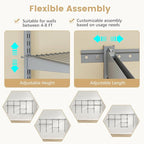 Giantex Closet Organizer System, 4-8 FT Wall-Mounted Closet Shelves and Rod, Adjustable Closet Organization w/ Hanging Rod, DIY Expandable Modular Metal Wire Shelving for Laundry Bedroom (Grey)