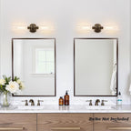 Wall Sconces Set of Two, Hardwired Brown Bathroom Sconces Wall Lighting with Clear Glass, Modern Sconces Wall Decor Set of 2 Bathroom Light fixtures for Mirror Hallway (Bulbs Not Included)