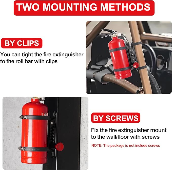 UTV Fire Extinguisher Mount Bracket, Quick Release Fire Extinguisher Mount Holder for Jeep, Offroad Car, UTV Accessories (A)