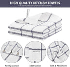 Niallant 20 Pcs Cotton Dish Cloths, Soft Drying Kitchen Rags, 12x12 Inches, Purple Plaid