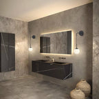 KCO Lighting Frosted White Glass Wall Sconce Set of Two Black Globe Ball Wall Light Adjustable Cord Industrial Vanity Wall Lamp for Bathroom Mirror Bedside Stairs (White)