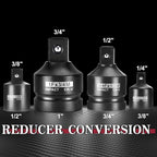 AOBEN 8 Piece Impact Socket Adapter and Reducer Set, 1/4, 3/8, 1/2" SAE Socket Adapter, Impact Driver & Wrench Conversion Kit Socket Reducer Set, Cr-V Steel