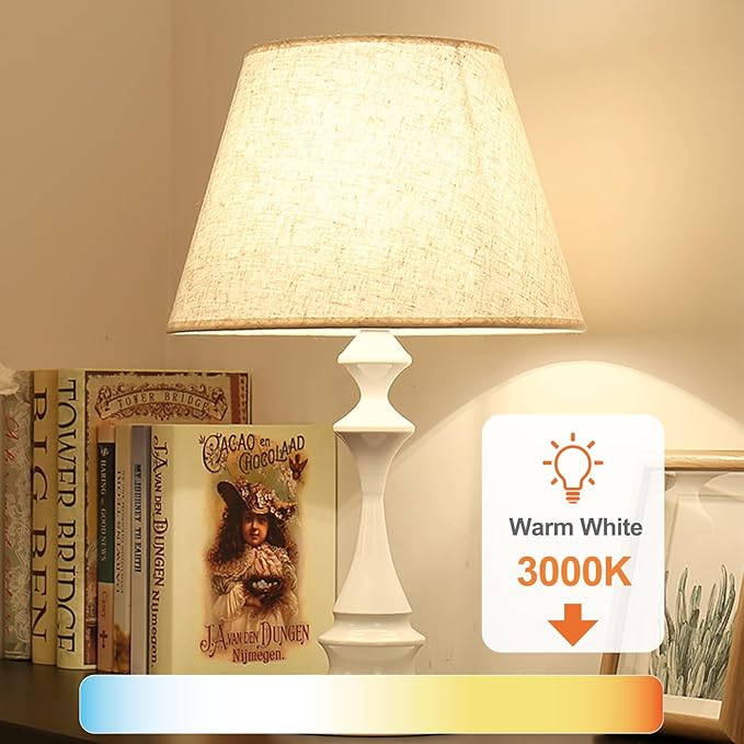 TJOY 24 Pack A19 LED Light Bulbs Warm White 3000K, 60 Watt Equivalent, Efficient 9W, E26 Standard Base, Non Dimmable Energy Saving Warm Light Lamp Bulb, 800LM, 120V, for Home, Bedroom, Living Room