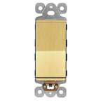 LIDER Brushed Gold Minimalist Design Decorator Switch, Frameless Paddle Wall Light Switch, On/Off Rocker Switch, Single Pole, Residential Grade, UL Listed, 3 Wire, 15A 120-277VAC