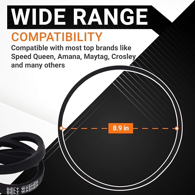 BlueStars 4-Pack Ultra Durable 27001006 Washer Drive Belt - Compatible with Amana Maytag Speed Queen Washers - Replaces 38174 WP27001006 40053601 40053606 PS11740577