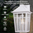 Darkaway 2pcs Outdoor Sconce Lights Wall Light Fixtures, 14inch Large Porch Light Outdoor Wall Anti-Rust Waterproof Aluminum with Glass Exterior Light Fixture for Patio Yard Garage