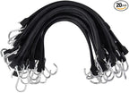 XSTRAP STANDARD 20 Pack 15'' Adjustable Rubber Tarp Straps, EPDM Bungee Cords with Hooks, Ideal for Securing Tarps, Canvases