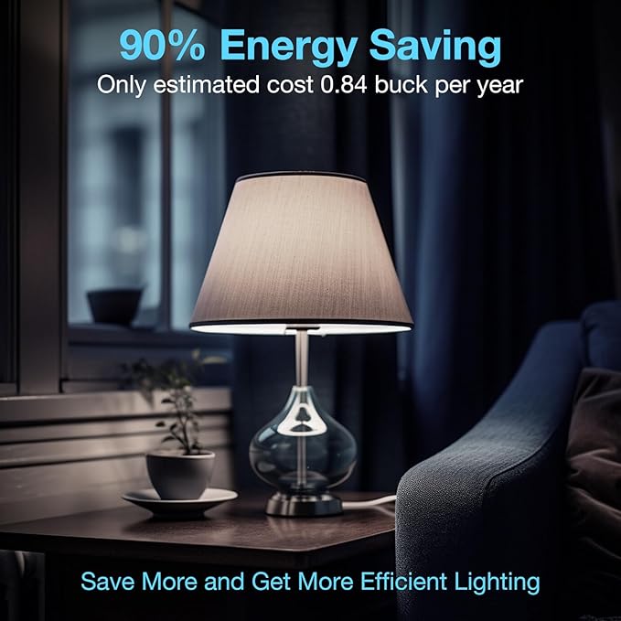 dalattin A19 Vintage LED Edison Bulbs, 60W Equivalent Light Bulbs, 5000K Daylight White, Clear Glass Filament Bulb, Efficient 8W, E26 Base, 800 LM, CRI80+, Non-Dimmable for Home, Farmhouse, 6 Pack