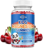 Magnesium Gummies for Kids, Magnesium Citrate Supplement for Adults & Kids, Calm Magnesium Gummies Support Sleep, Bone & Muscle Health, Nerve Relaxation, 60 Cherry Gummies