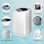 RELAX4LIFE Full-Automatic Portable Washing Machine, 8 LBS Capacity w/6 Programs & 3 Water Levels, LED Display, Drain Pump, Compact Laundry Washer and Dryer Combo for Home, Dorm, Apartment, RV, Camping