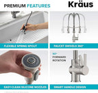 KRAUS Britt 2nd Gen Commercial Style Pull-Down Single Handle Kitchen Faucet in Spot Free Antique Champagne Bronze, KPF-1691SFACB