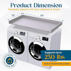 B&B HARDWARE Over Washer and Dryer Countertop - Heavy-Duty Laundry Countertop - Washer Dryer Shelf - Laundry Room Topper - Washing Machine Shelf with Silicone Pegs - Light Gray, 26 x 54