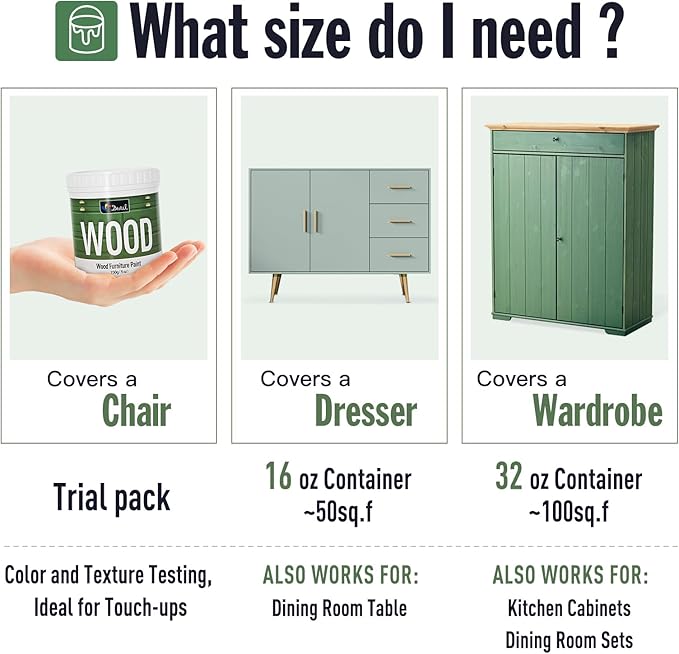 DWIL Matte Finish Furniture Paint - 5 Oz Wood Paint for Cabinets, Doors, Tables, and Dressers Refinishing - Water-Based, Non-Toxic & Odorless, Easy to Apply(Light Grey)-Trial Pack