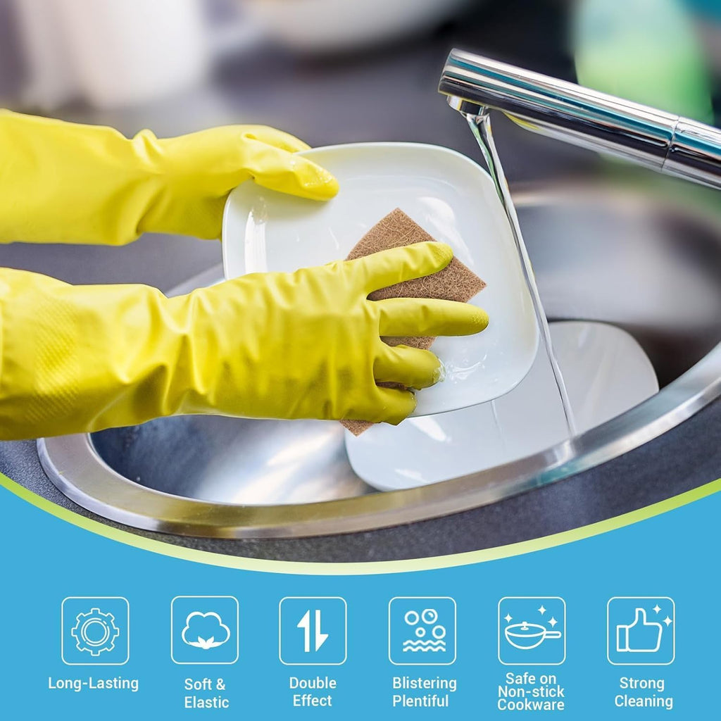 AIDEA Sponges Non Scratch, 12Count, Natural Sponge for Non Stick Cookware, Sponges Kitchen, Cellulose Scrub Sponge for Dishes, Cleaning Power for Kitchen, Bathroom, Household