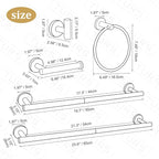 TURS Brushed Gold 8 Piece Bathroom Hardware Set, SUS304 Stainless Steel 24 Inch and 20 Inch Bath Towel Bar Set, Round Bathroom Accessories Kit Wall Mounted