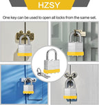 Padlocks Keyed Alike, Pack of 6, Laminated Steel Keyed Lock (1-9/16", 40mm), Padlocks with Same Key, Normal Shackle, for Toolbox, Locker & StorageUnit or More