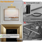 18in Picture Lights Hardwired Brass Picture Light, Gold Modern Picture Light for Wall, 360°Rotatable Art Light Gallery Lights, Wall Sconces for Painting Display Artwork Portrait