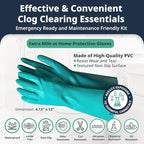 Glug Drain Opener Bundle with Glug Crystals Cleaner and Long Protective Gloves - 2 Items - Sink & Shower Drain Clog Remover, Compatible with Most Home Plumbing, Easy DIY Use