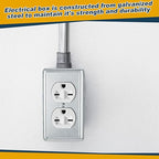 8 Set 4 x 2 Inch Electrical Junction Box with Cover Square Plenum Box Galvanized Steel Metal Outlet Boxes, Ten 1/2'' Knockouts, 1-7/8" Deep, 13 Cu. in. Capacity (Duplex Receptacle Cover)