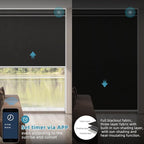 SmartWings Motorized Smart Blinds with Remote, Custom Automatic 100% Blackout Roller Shade Compatible with Alexa/Homekit/Google, Electric Smart Blinds for Indoor Windows, Eclipse Black