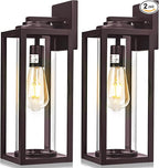 16inch Large Outdoor Wall Lights 2 Packs - Oil Rubbed Bronze Exterior Light Fixture with Clear Glass Shade, Waterproof Porch Lighting for House, Farmhouse Sconces Lantern for Front Door, Garage