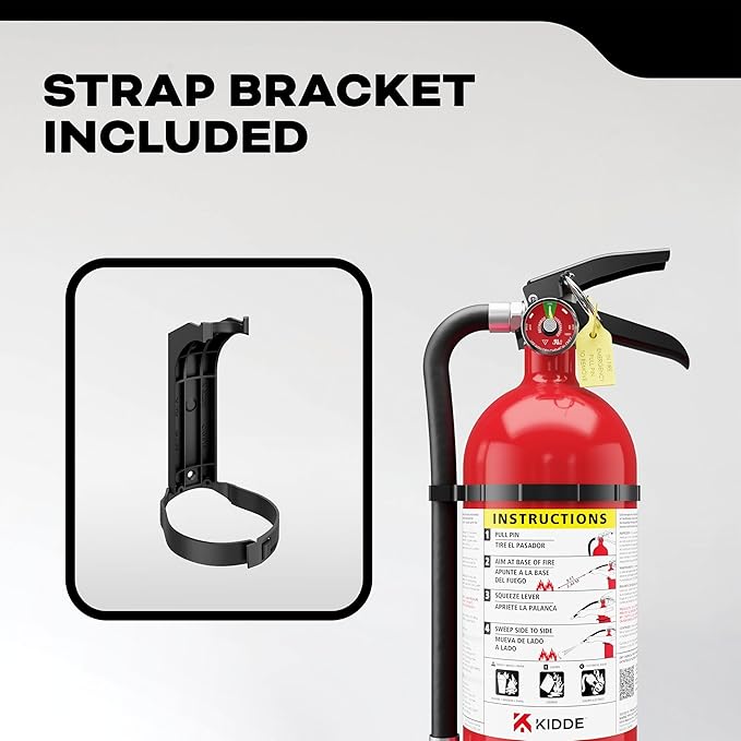 Kidde Commercial-Grade Fire Extinguisher for Office, Parking Garages, Rechargeable, 3A40BC