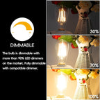Jensense Edison LED Light Bulbs 8Watt Dimmable, 2700K Warm White, E26 Base, 60W Equivalent, Vintage Style, 800lm, CRI 90, Clear Glass, 1 Pack