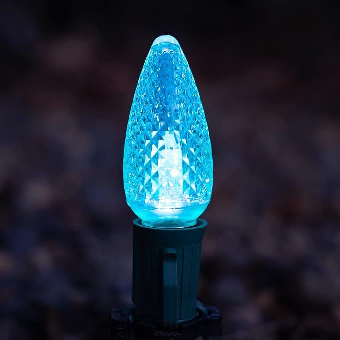 HLO Lighting Set of 500 Warm White C9 Faceted LED Christmas Light Bulbs for Indoor & Outdoor Use | Durable Replacement Bulbs