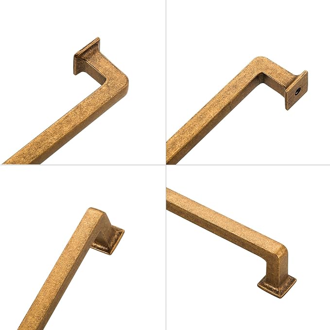 10 Pack Antique Brass Cabinet Pulls 6.25 Inch Kitchen Cabinet Handles Vintage Drawer Pulls Kitchen Handles for Cabinets Retro Dresser Pulls Drawer Handle