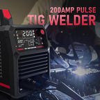 YESWELDER 200A AC/DC Aluminum Tig Welder with Pulse Large LED Display, Digital Inverter STICK/TIG 110/220V Dual Voltage TIG Welding Machine TIG-200P ACDC