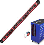 Magnetic Socket Holder Organizer Set: 1/4 Detachable Socket Trays Socket Organizer for Tool Box Drawer Holds 14-Piece Standard Size Sockets for Automotive Garage(Red)