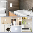 ELEGRP GFCI Outlet 20 Amp, Self-Test GFI Electrical Outlet with Narrow Design, GFCI Receptacle with LED Indicator, UL Listed, White, Wall Plate Included, 2 Pack