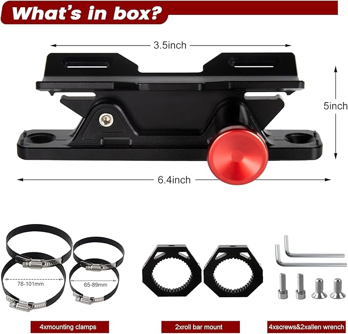 UTV Fire Extinguisher Mount Kit - Quick Release Fire Extinguisher Mounting Bracket Adjustable 1.75'' to 2'' Roll Bar Aluminum Alloy Heavy Duty for Polaris RZR Ranger Can-Am Maverick ATV