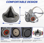 6200 Half Face Respirator Mask with Filters, Gas Mask Ideal for Painting, Woodworking, Sanding, Spraying