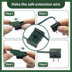 18 Gauge SPT-1 Wire Green 100FT 6PCS Specialized Vampire Plug Landscape Lighting Wire, can be Used as a Cord for Indoor Low Voltage Devices and Outdoor String Light Power Cord Extension