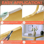 GSCIT Club Gold Edge Banding, 1/2 Inch x 50ft Aluminum Brushed Edge Banding Brass PVC Edge Trim for Cabinet Repair