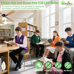 Depuley LED Light Bulbs E12: 12-Pack Candelabra Light Bulb 4W Candle Bulb Equivalent 40W - Edison Vintage Bulbs Daylight 5000K C35 Clear Bulb 500 LM 80+CRI Non-Dimmable