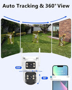 【2-Way Audio & 360° View】 4MP PTZ Security Cameras Wireless Outdoor, WiFi Home Security Camera System, Video Surveillance DVR Kits