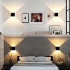 LED 15W Outdoor Wall Lights Exterior/Interior 3 Colors Adjustable Wall Light Fixture IP65 Waterproof Porch Exterior Wall Sconce Modern Outdoor Lighting Square Aluminum Black Up and Down Lights