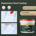 1 Gallon White Waterproof Elastomeric Roof Coating Sealant, Flexible Solar Reflective Liquid Waterproofing Adhesive for Flat, Metal, Slope Roofs Repair 4KG