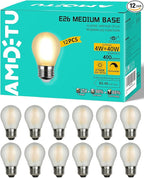 AMDTU Vintage E26 LED Edison Bulb 40W Small Globe 2700K Soft White Frosted Dimmable 40 Watt Warm G45 Medium Standard Base Bulbs Ideal for Home Lighting Fixtures Create Cozy Ambiance in Bedrooms