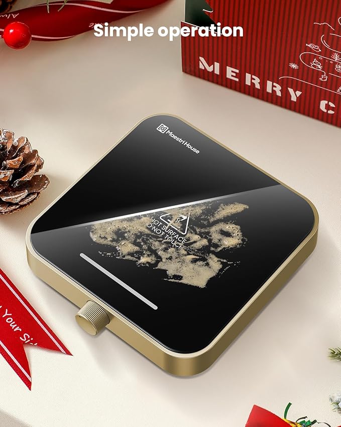 Maestri House Mug Warmer, Electric Coffee Cup Warmer for Desk with 3-Temp Settings,Auto Shut Off, Constant Temperature Heating for Beverage, Milk, Tea and Hot Chocolate at Home & Office (Gold)