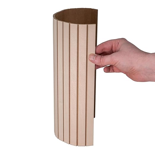 4ft x 4ft Unfinished Maple Veneer Flexible Tambour Wall Panel with 3/4" 30-Degree Groove Slats, Flexible & Customizable