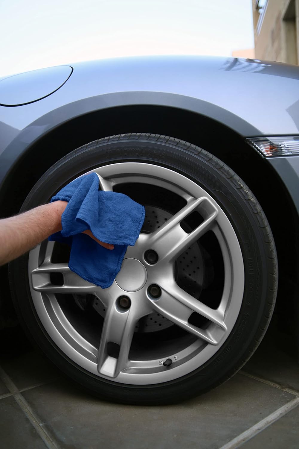 Avalon Towels Cotton Shop Rags – (Pack of 50) Size 12x14 Inches Cleaning Rags – Absorbent Shop Towels and Multipurpose Cleaning Towels for Automobiles, Industries, Garage and Homes (Blue)