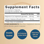 Pure Magnesium Glycinate for Sleep, 200mg with Valerian Root, 300 Capsules | 100% Chelated & Purified Mineral Supplement – Ultra High Absorption – Non-GMO, Gluten Free