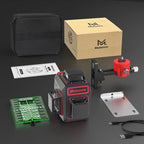 Self Leveling Laser Level 3x360° 3D Cross Line Rotary Lasers Green Beam, Pulse Mode Battery Indicator, USB Type-C Charging, 360° Adjustable Liftable Magnetic Base, Li-ion Battery