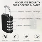 25 Pcs 4 Digit Combination Locks Combination Padlock Luggage Number Locks Outdoor Waterproof Resettable Padlock for Door Traveling School Gym Locker Suitcases Employee Hasp Storage