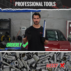 Magnetic Socket Organizer, 3-Piece Heavty Duty Aluminum Socket Holder, Socket Rail for Tool Box, Premium Quality 360° Swivel Socket Rack Kit with 40 Clips for 1/2, 3/8, 1/4-Inch(Blue)